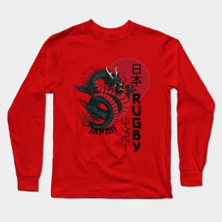 Japan Rugby Top Tattoo Dragon Japanese Sun Long Sleeve T-Shirt